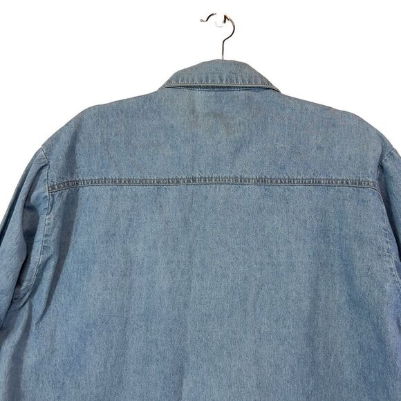 Vintage made in south Africa cropped oversized fit denim button down M - Picture 15 of 16
